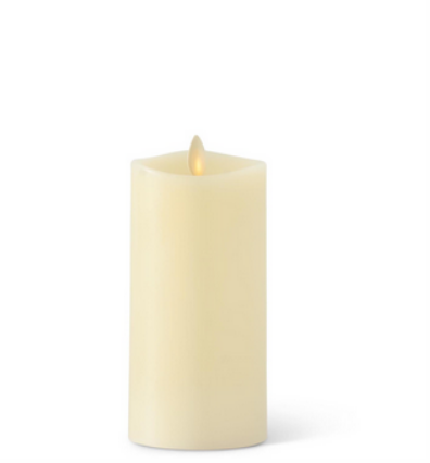 3 x 6.5 Inch Ivory Wax Indoor Pillar Luminara Candle Remote Ready