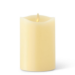 3.5 x 5.5 Inch Ivory Wax Indoor Pillar Luminara Candle Remote Ready