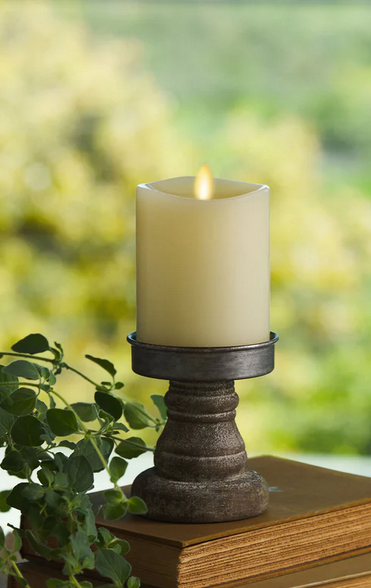 3 x 4.5" Ivory Wax Indoor Pillar Luminara Candle Remote Ready
