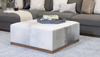 Frosted Hide Square Ottoman
