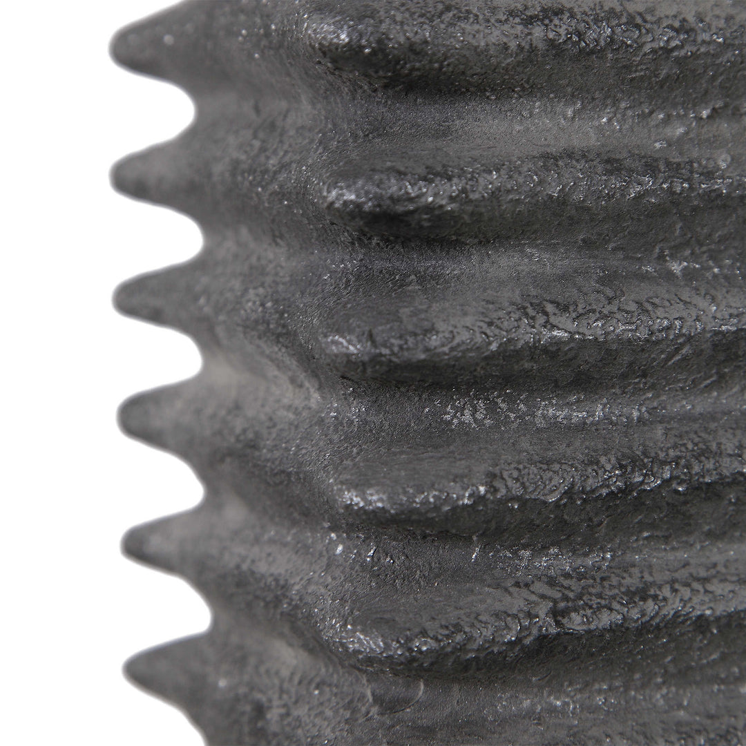 Charcoal Ribbed Table Lamp