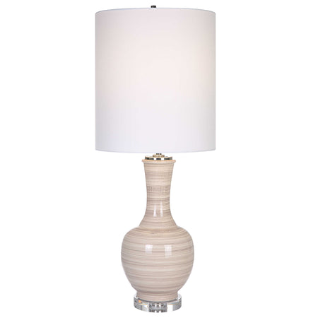 Taupe Polished Table Lamp