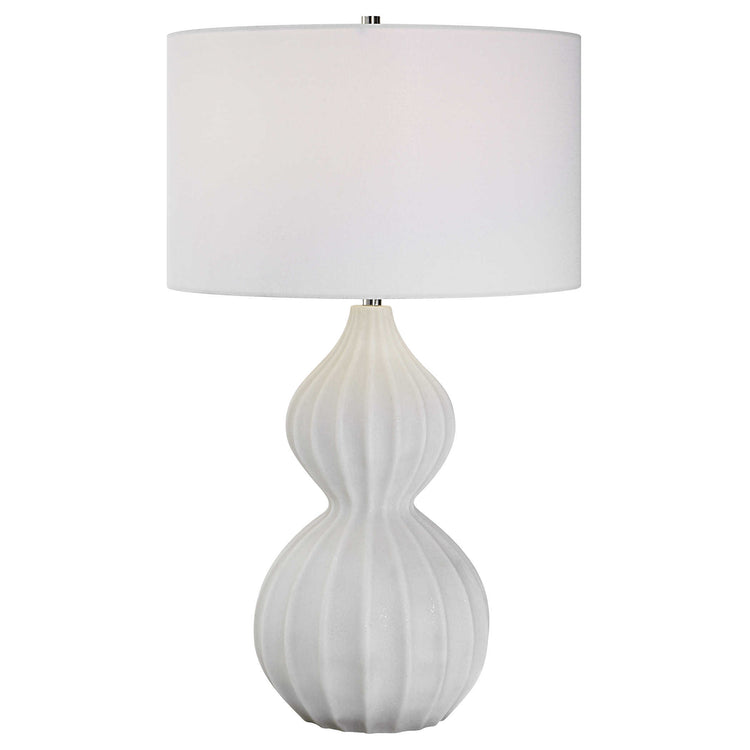 Scalloped Stone Table Lamp