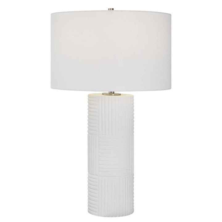 White Patchwork Table Lamp
