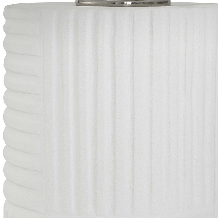 White Patchwork Table Lamp