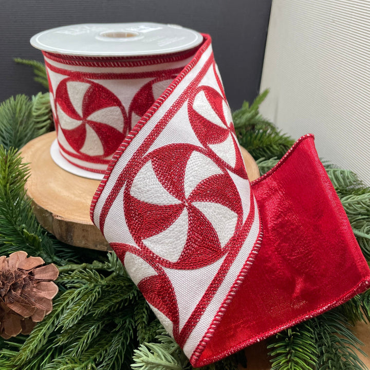 4" Peppermint Wired Ribbon