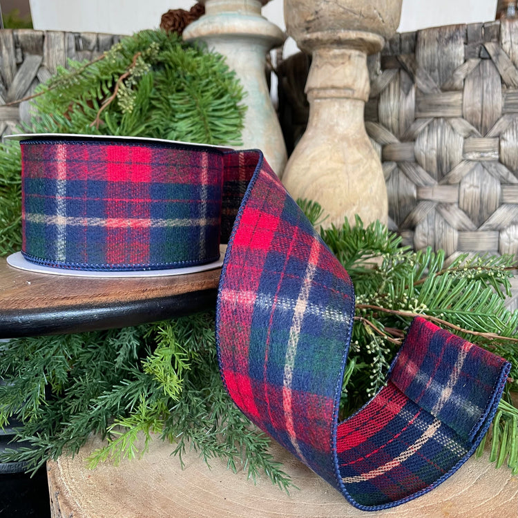 2.5" x 10 YDS  Wool Tartan Plaid Ribbon