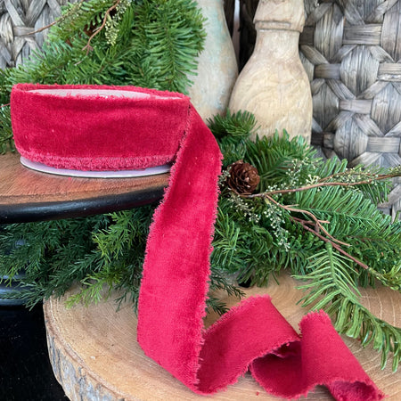 1.5" x 10 YDS Red Velvet Ribbon
