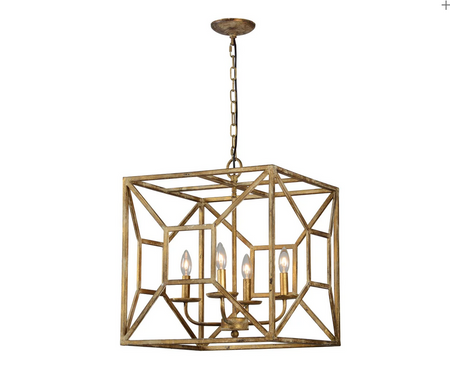 Gold Square Chandelier