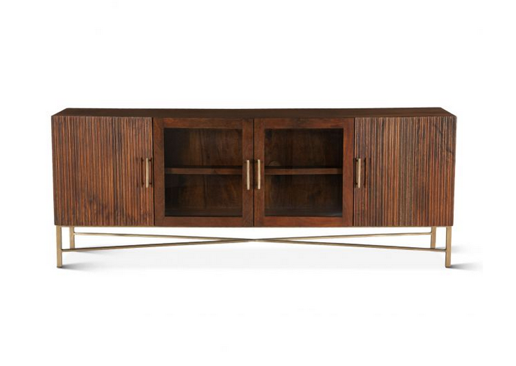 Honey Brown Media Cabinet