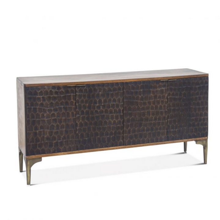 Mango Wood Antique Gold Sideboard