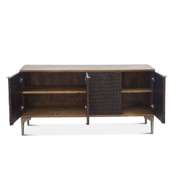 Mango Wood Antique Gold Sideboard