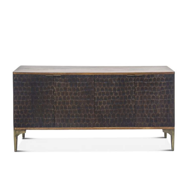 Mango Wood Antique Gold Sideboard