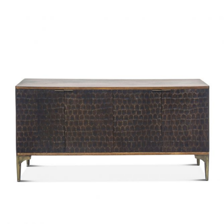 Mango Wood Antique Gold Sideboard