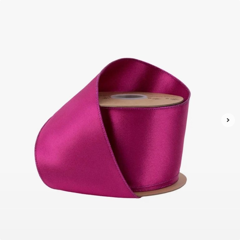 4" Wired Shimmer Satin Ribbon Fuchsia