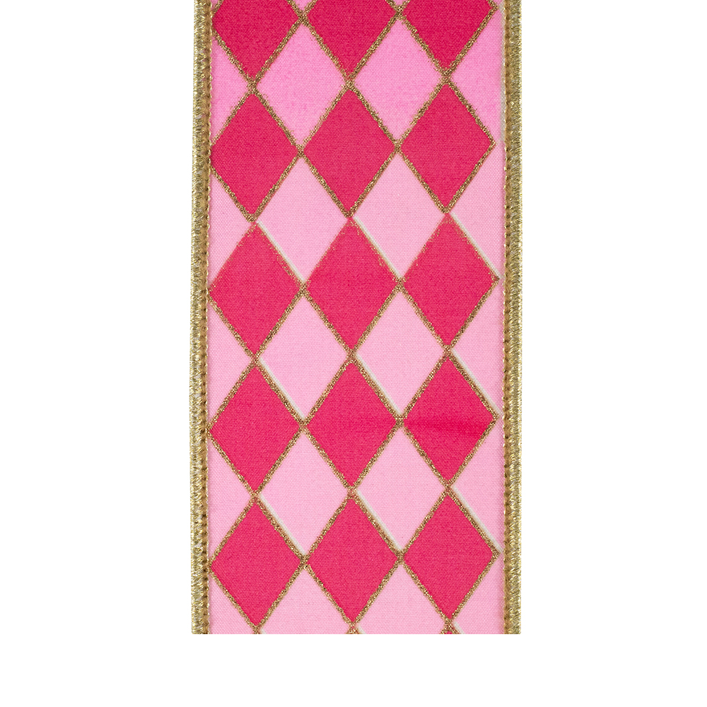 2 1/2" Fuchsia Pink Diamond Print Ribbon