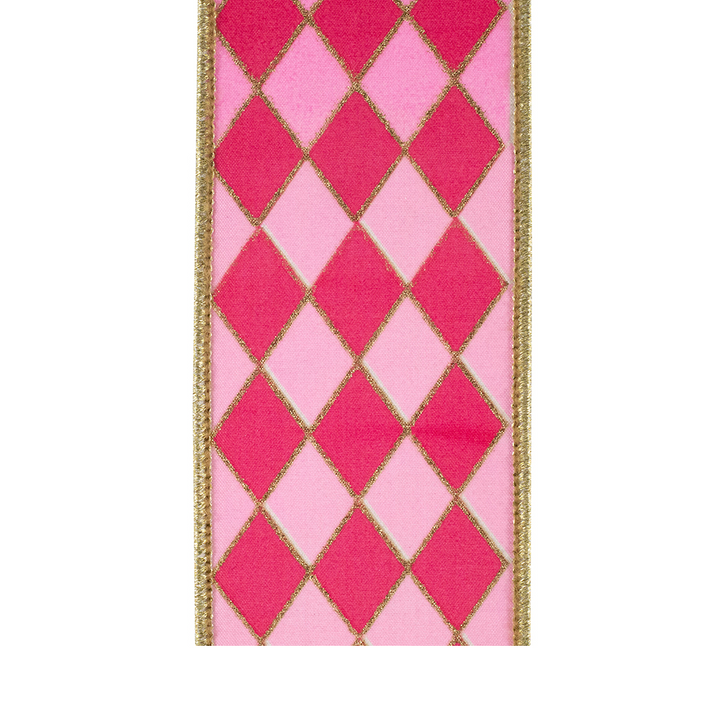 2 1/2" Fuchsia Pink Diamond Print Ribbon