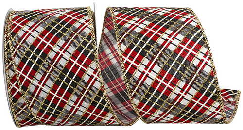 2 1/2" Red & Black Plaid Ribbon