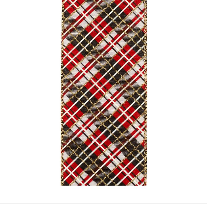 2 1/2" Red & Black Plaid Ribbon