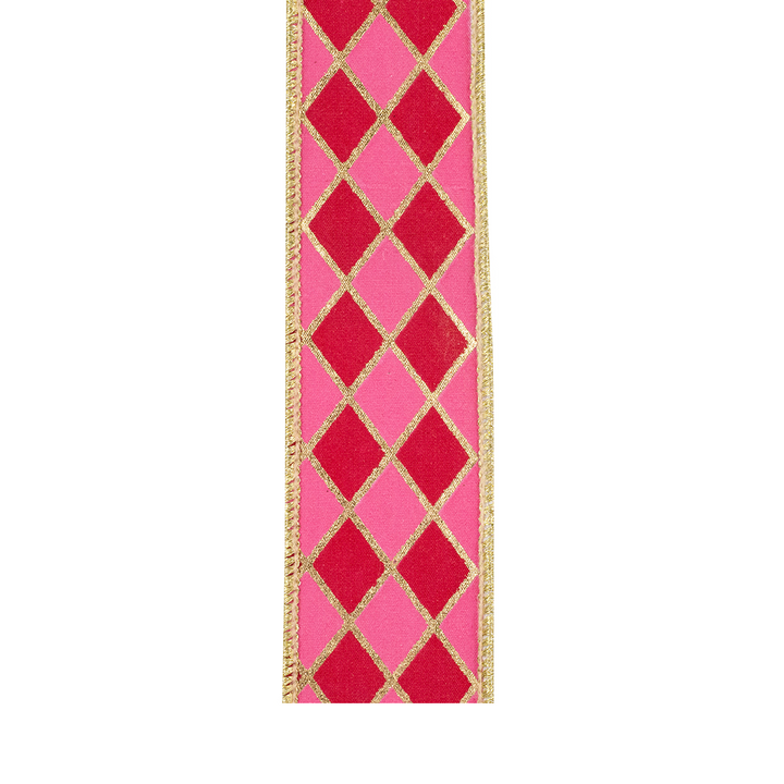 1/2" Fuchsia & Pink Diamond Print Ribbon