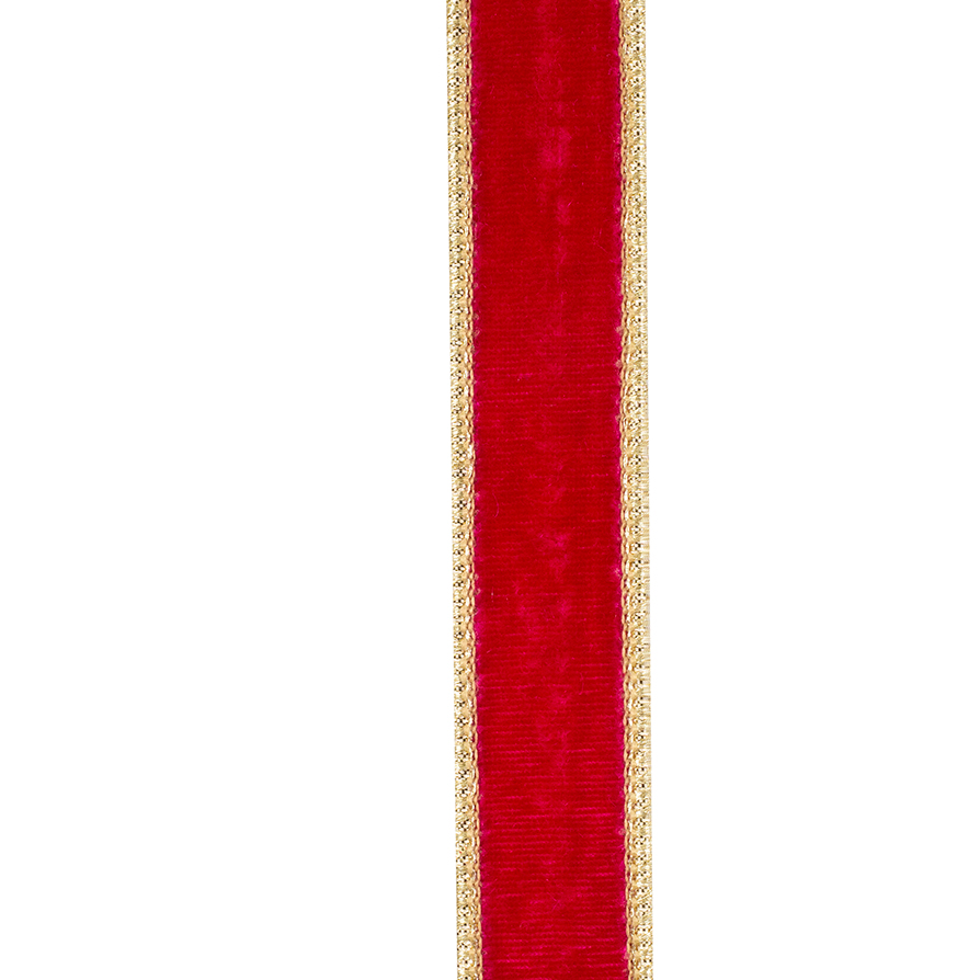 1" Ruby Velvet Metallic Back Wired Ribbon