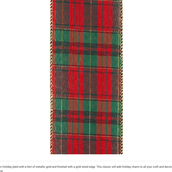 2.5" Red Plaid Ribbon