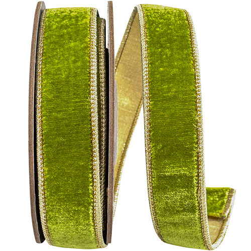 1" Green Grass Velvet Ribbon