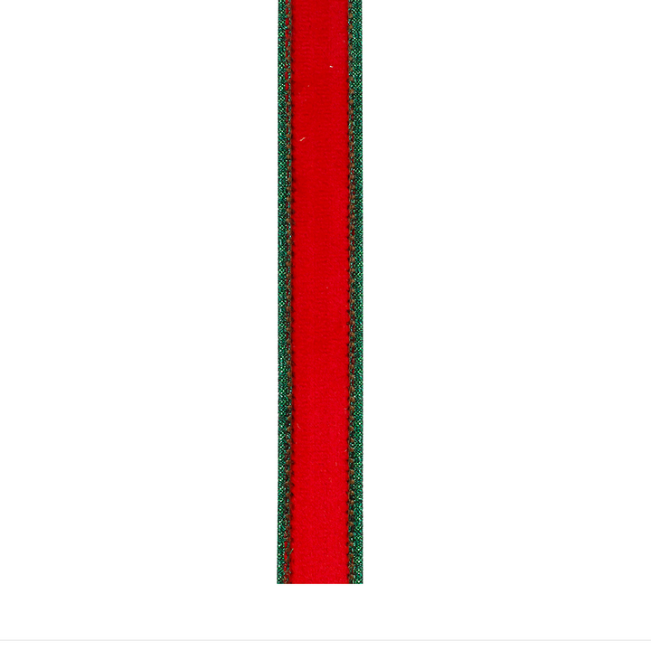 7/8" Red & Green Velvet Ribbon