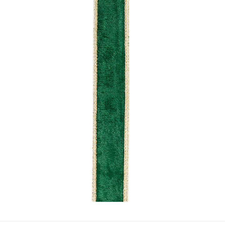 1" Holiday Green Velvet Ribbon