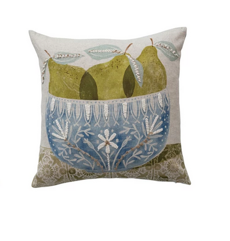 16" Square Cotton Blend Pillow