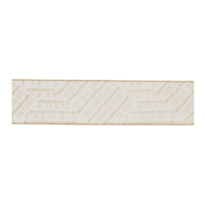 4" x 5 YDS Ivory Gold Sheet Music Ribbon