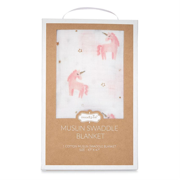 Muslin Unicorn Swaddle Blanket