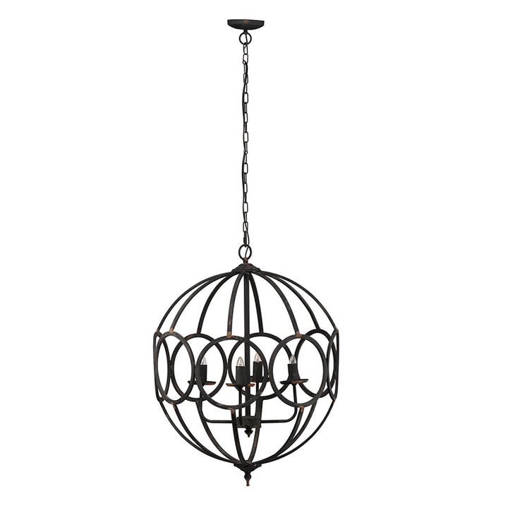 Black Metal Orb Chandelier