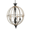 Distressed White Orb Chandelier
