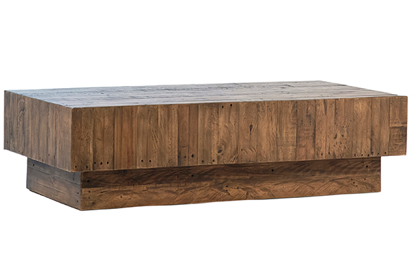 Reclaimed wood cheap block coffee table