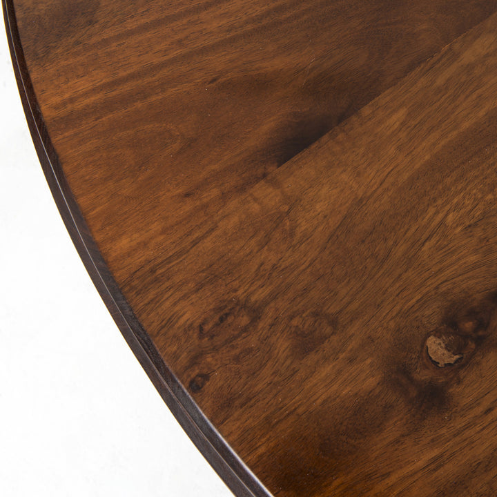 Round Dark Oak Dining Table