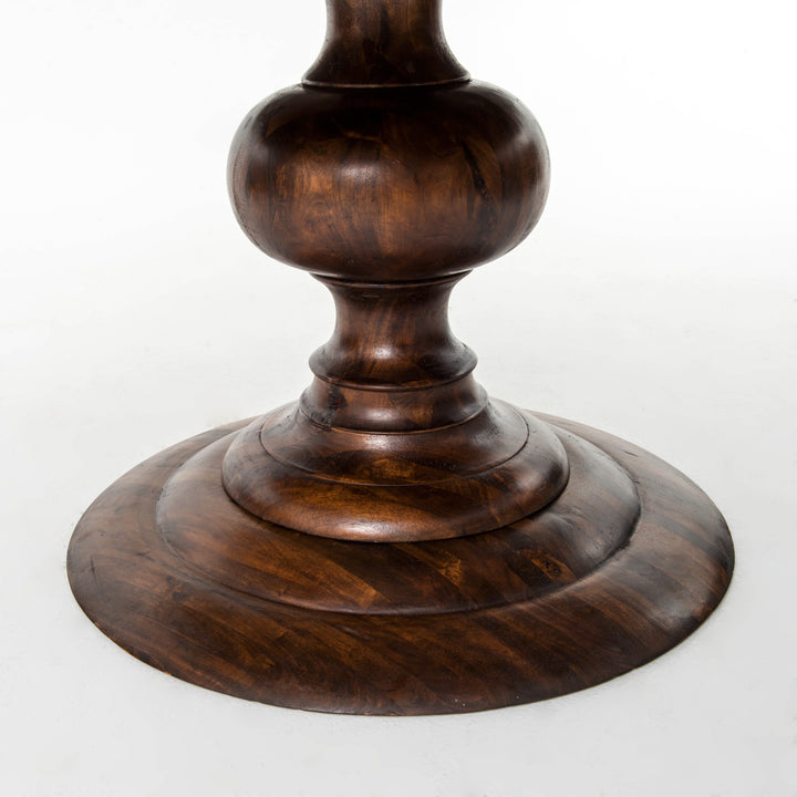 Round Dark Oak Dining Table