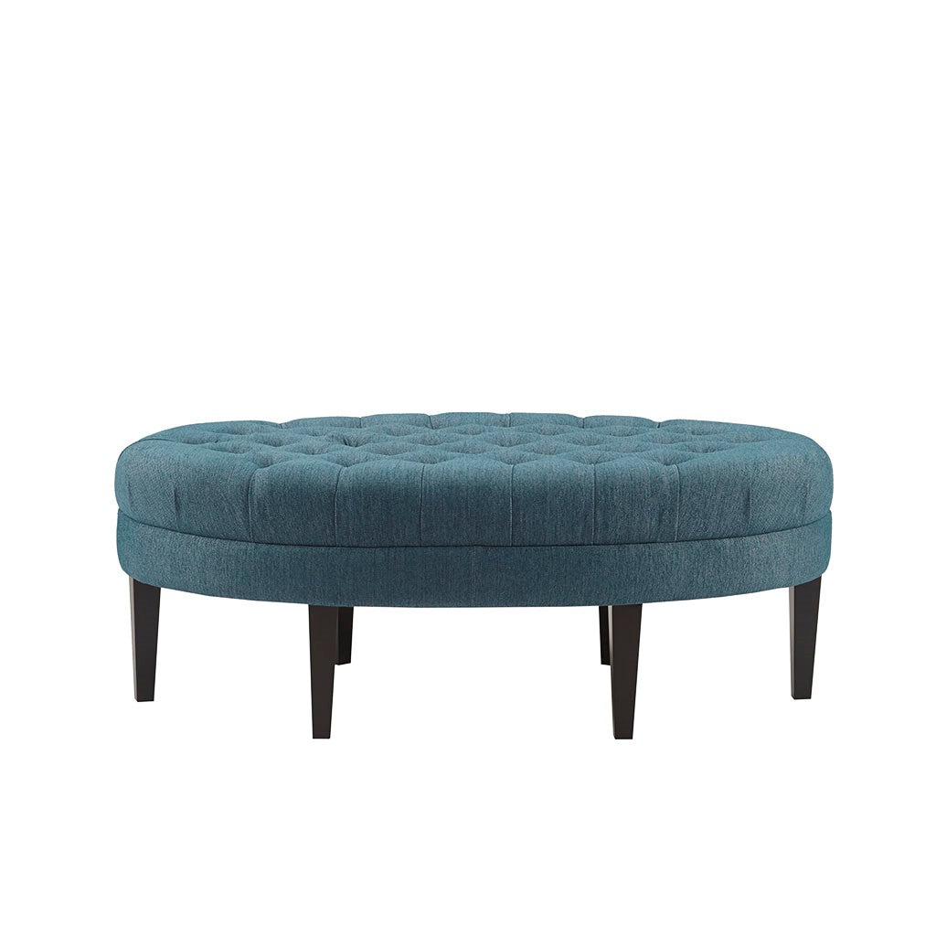 Oval Button Tufted Ottoman