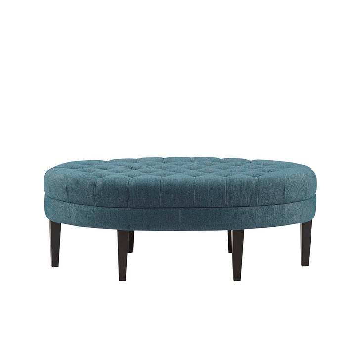 Oval Button Tufted Ottoman