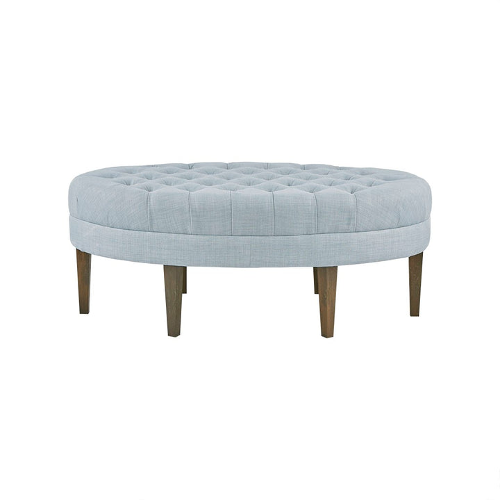 Oval Button Tufted Ottoman
