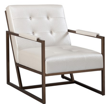 White Faux Leather Lounge Chair