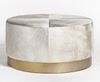 Round Frosted Hide Ottoman