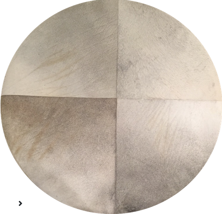 Round Frosted Hide Ottoman