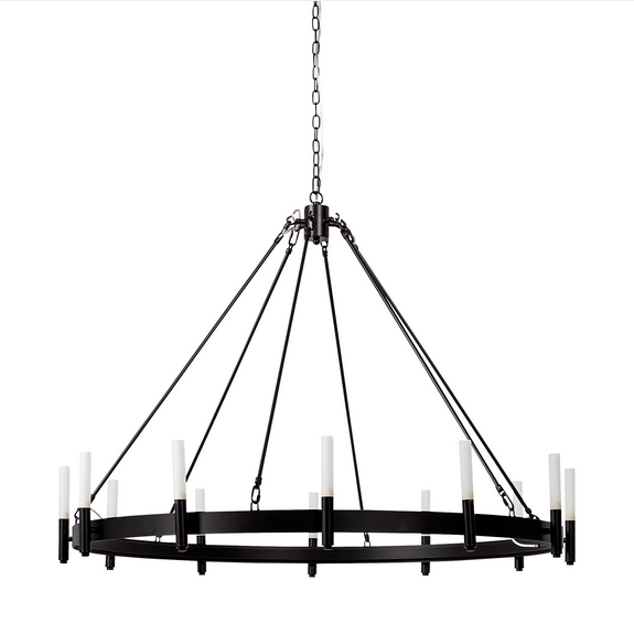 Black Metal Chassis Chandelier
