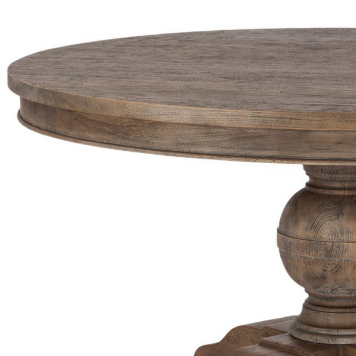 Weathered Teak Round Dining Table