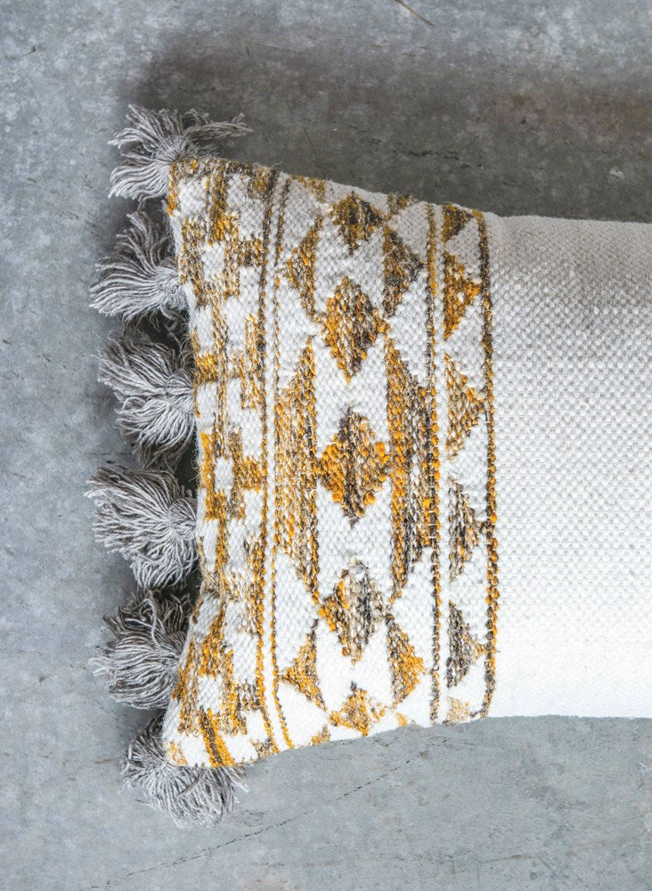 Wool Kilim Pillow w/ Tassels