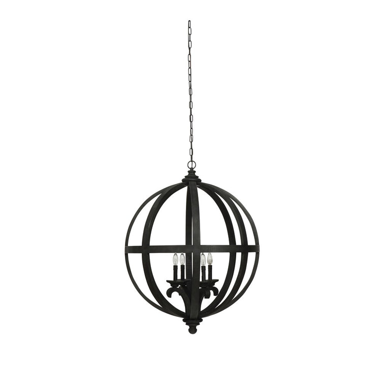 Wood and Metal Sphere Pendant