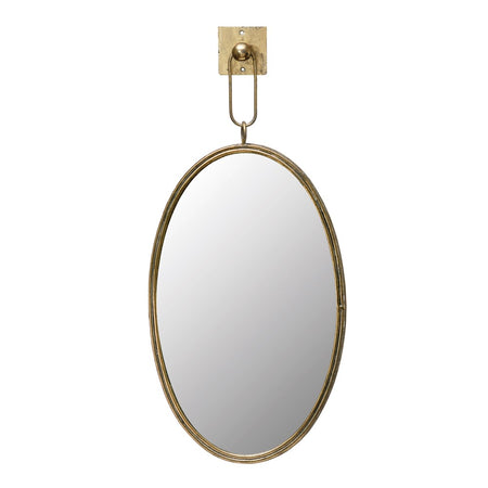 Hanging Gold Oval Mirror